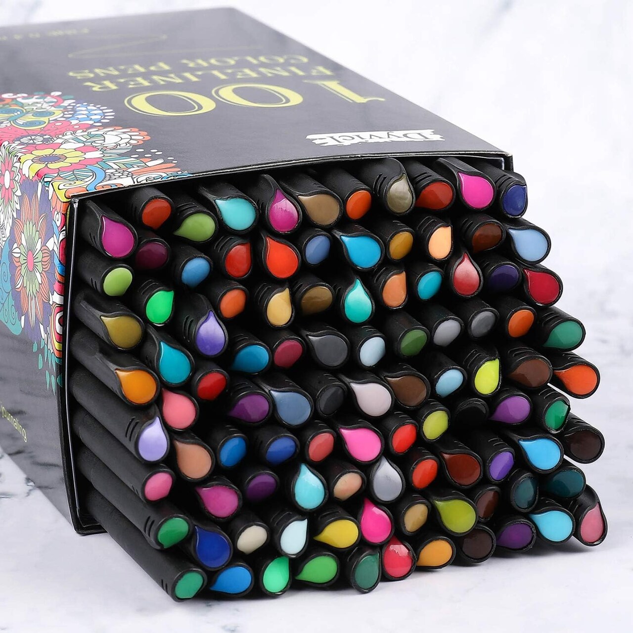 Fineliner Pens Fine Point Pens, 100 Colors 0.4mm Fineliner Color Pen Set Fine Point Markers Fine Tip Drawing Pens for Journaling Writing Note Taking Calendar Adult Coloring